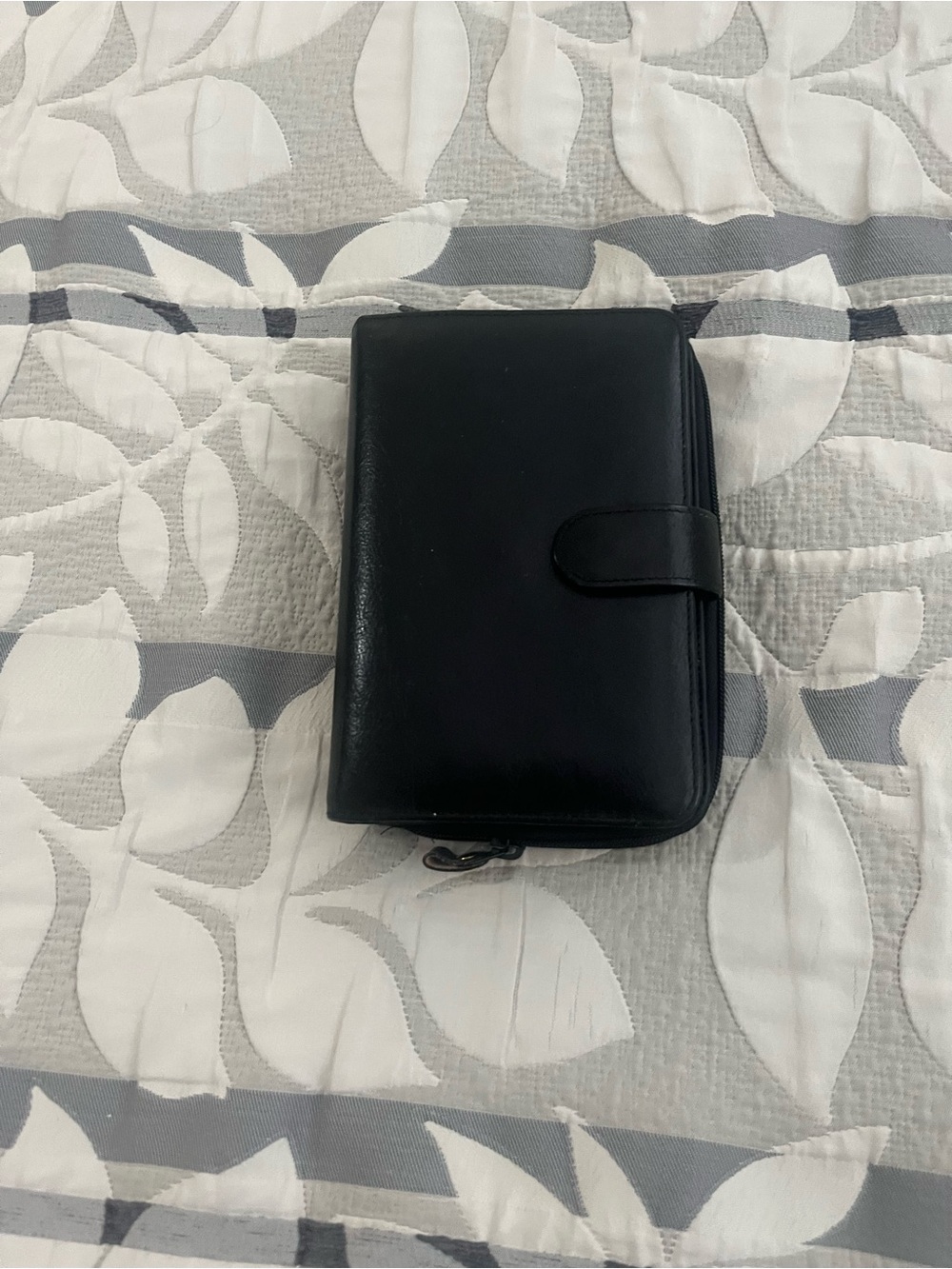 Black Leather Zip personal planner binder